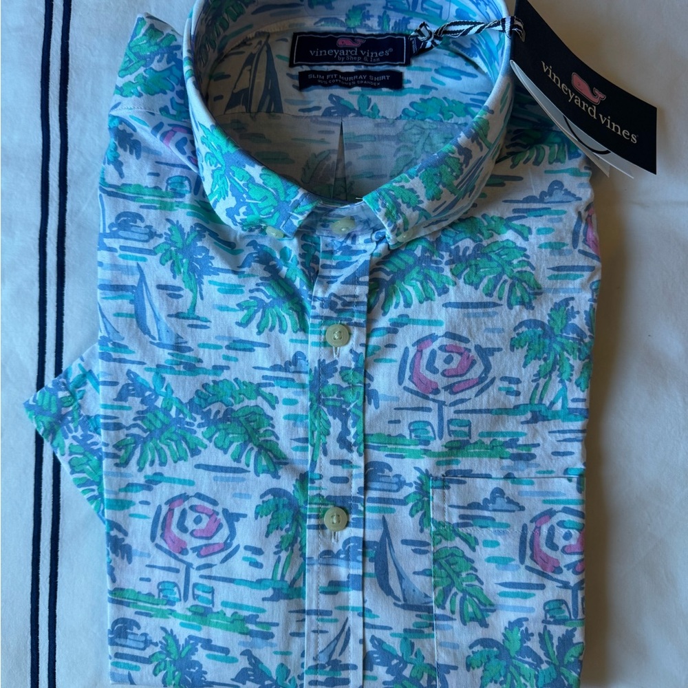 Vineyard Vines Men's slim fit Murray ocean terrace SS shirt size Small